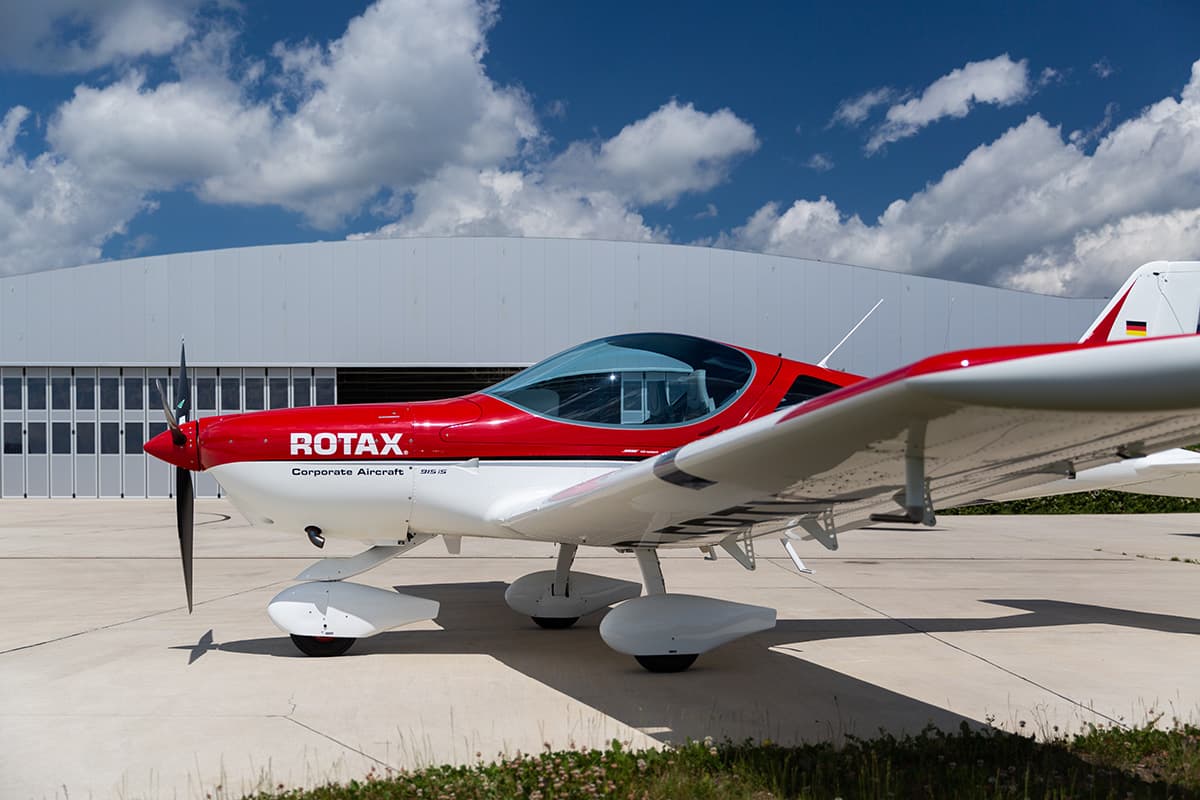 Bristell B23 Turbo front quarter view on the ramp