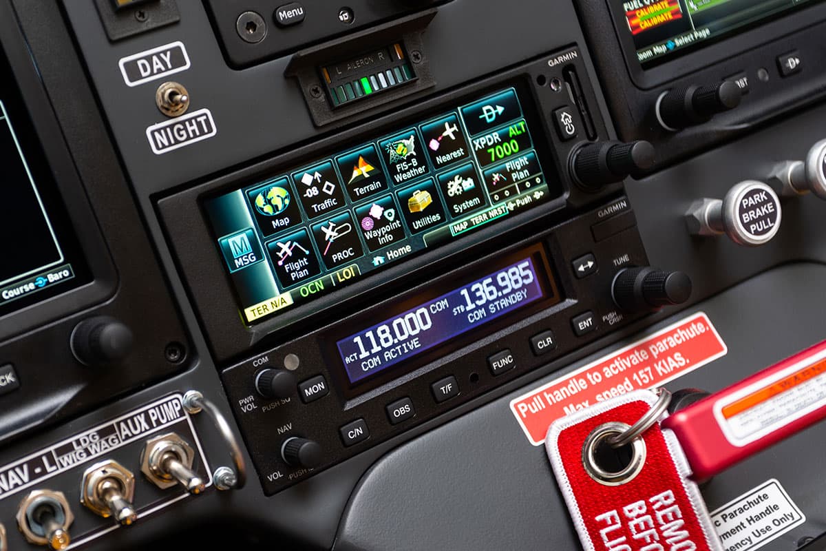 Garmin touchscreen GPS, NAV and ADS-B in the Bristell B8 cockpit